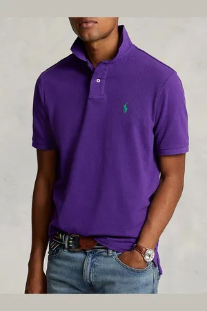 Ralph Lauren Men Solid Polo Collar Cotton Slim Fit T-shirt