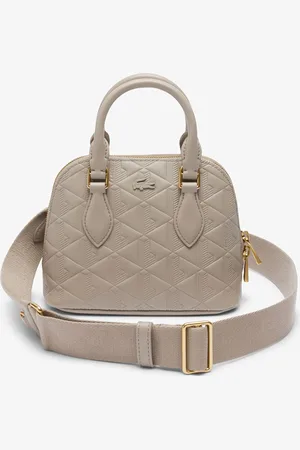 Lacoste Leather Structured Shoulder Bag with Quilted