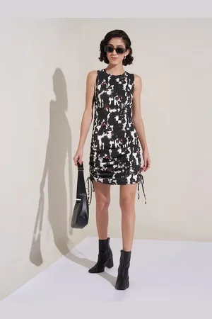 PEOPLE Abstract Printed A-Line Dress