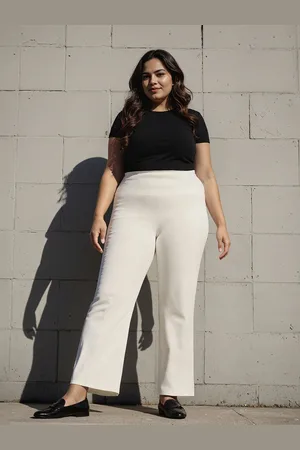 BlissClub Women Straight Fit High-Rise Trousers