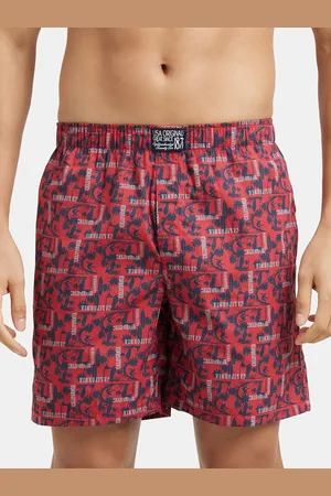 Jockey Combed Mercerized Cotton Woven Boxer Shorts with Side Pocket-US57