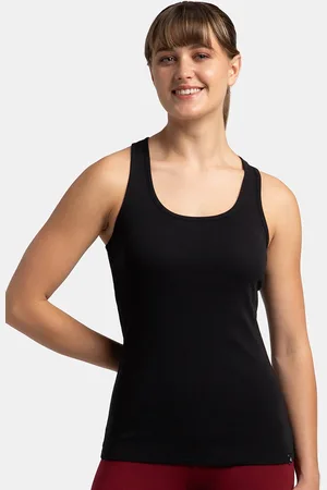 Jockey Super Combed Cotton Rib Fabric Slim Fit Solid Racerback Styled Tank Top -1467