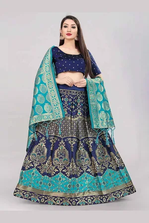 DIVASTRI Woven Design Jacquard Semi-Stitched Lehenga Choli With Banarasi Dupatta