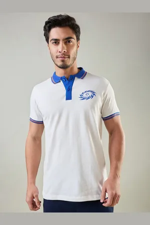 FanCode Men Solid Polo Collar Cotton T-shirt