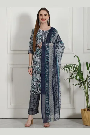 Moda Rapido Floral Printed Straight Pure Cotton Kurta With Trousers And Dupatta