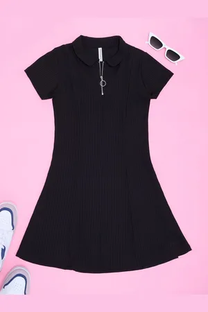 Pantaloons Girl Shirt Collar A-Line Ready to Wear Dress