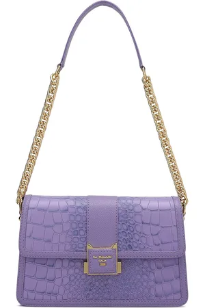 Da Milano Textured Leather Structured Shoulder Bag with Quilted