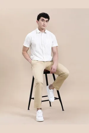 Crocodile Men Opaque Striped Casual Shirt