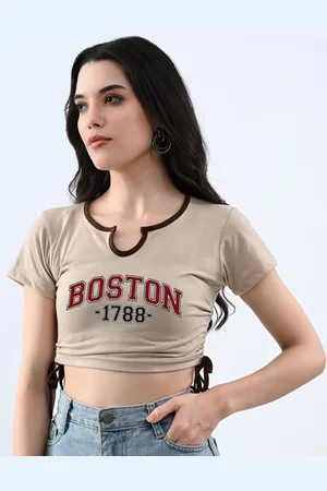 Moda Rapido Print Cotton Crop Top