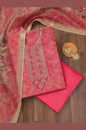 Koskii Embroidered Sequinned Unstitched Dress Material