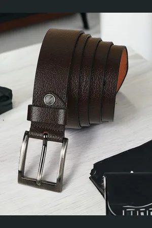 Metronaut Men Textured Leather Formal Belt