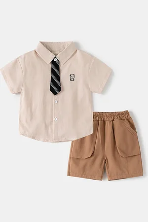 LULU & SKY Boys Pure Cotton Shirt With Trousers