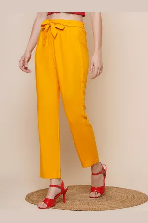 BAESD Women Solid Relaxed High-Rise Trousers