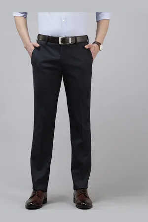 Park Avenue Men Striped Slim Fit Formal Trousers
