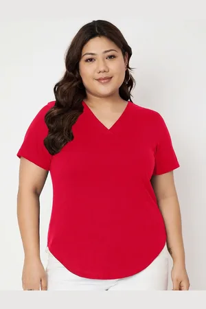 BRINN Women Solid V-Neck Cotton T-shirt