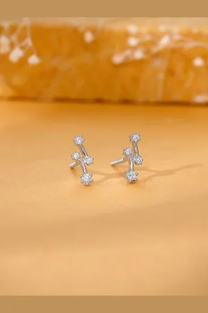 GIVA 925 Silver Rhodium-Plated Zircon Contemporary Studs Earrings