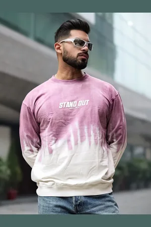 Maniac Men Ombre Round Neck Pullover Sweatshirt