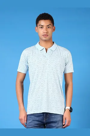 V-Mart Men Floral Printed Polo Collar Cotton T-shirt