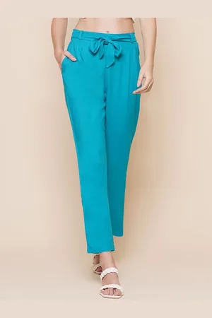 BAESD Women Solid Relaxed High-Rise Regular Fit Trousers