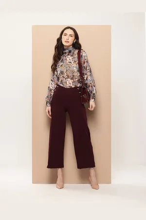 Invictus Floral Print Puff Sleeves Top with Tie-up Detail