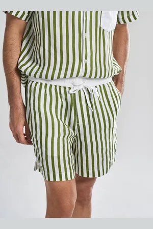 Terra Luna Men Striped Slim Fit Linen Technology Shorts