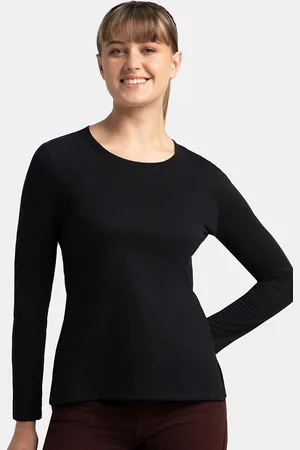 Jockey Super Combed Cotton Rich Relaxed Fit Solid Round Neck Full Sleeve T-shirt -A140