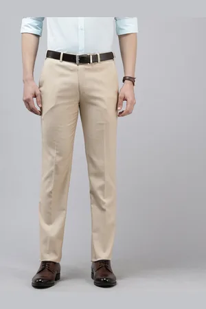 Park Avenue Men Textured Slim Fit Formal Trousers
