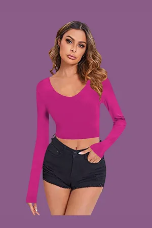 Dream Beauty Fashion Women Crop Fitted Top