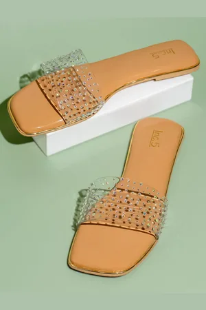 Inc 5 Women Embellished Open Toe Flats