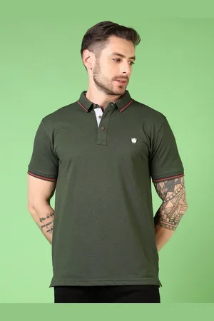 V-Mart Men Solid Polo Collar Cotton T-shirt
