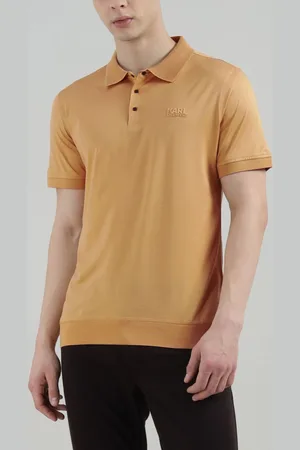 Karl Lagerfeld Men Solid Polo Collar Cotton T-shirt