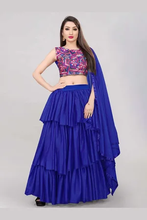 DIVASTRI Floral Embroidered Thread Work Semi-Stitched Lehenga Choli