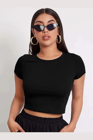 Corsica Women Solid Round Neck Slim Fit T-shirt