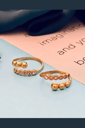 Anouk Gold-Plated American Diamond Toe Rings
