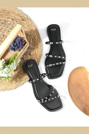 Styli Women Embellished Open Toe Flats