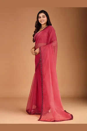House of Pataudi Sequinned Embroidered Organza Saree