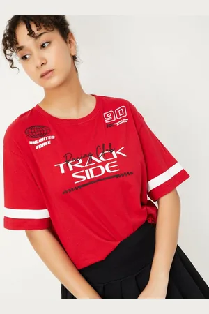 Max Collection Women Typography Printed Round Neck Cotton T-shirt