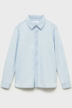 MANGO Boys Solid Chambray Shirt