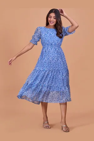 DressBerry Floral Print Chiffon Fit & Flare Maxi Dress