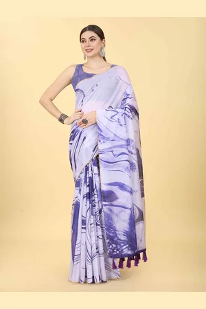 DIVASTRI Digital Printed Chanderi Cotton Tie And Dye Saree