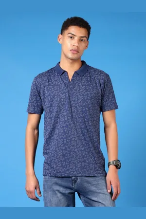 V-Mart Men Floral Printed Polo Collar Cotton T-shirt