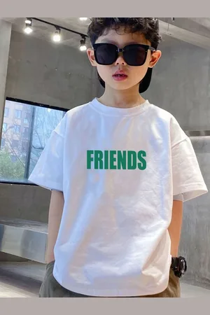 LULU & SKY Boys Typography Printed Round Neck Cotton Oversized T-shirt