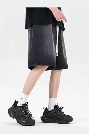 HERE&NOW Men Loose Fit Modal Denim Shorts
