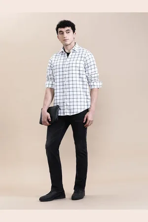 Crocodile Men Grid Tattersall Checks Opaque Checked Casual Shirt