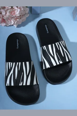 DressBerry Women Striped Rubber Sliders