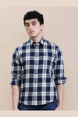 Crocodile Men Buffalo Checks Opaque Checked Casual Shirt