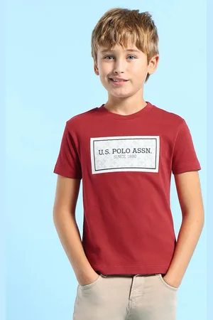 Ralph Lauren Boys Typography Printed Round Neck Cotton T-shirt