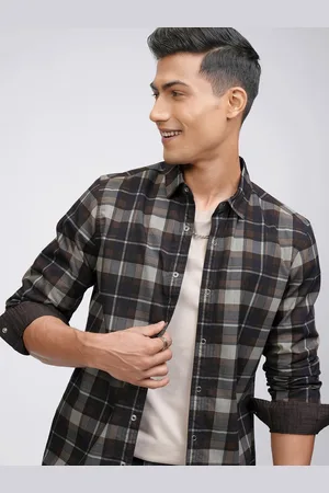LocoMotive Premium Men Reversible Printed Checked Regular Shirt