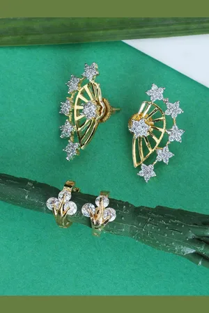 Anouk Set Of 2 Gold-Plated American Diamond Studded Contemporary Studs