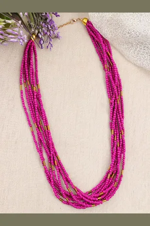 Sangria Silver-Plated Pearls Beaded Layered Statement Necklace